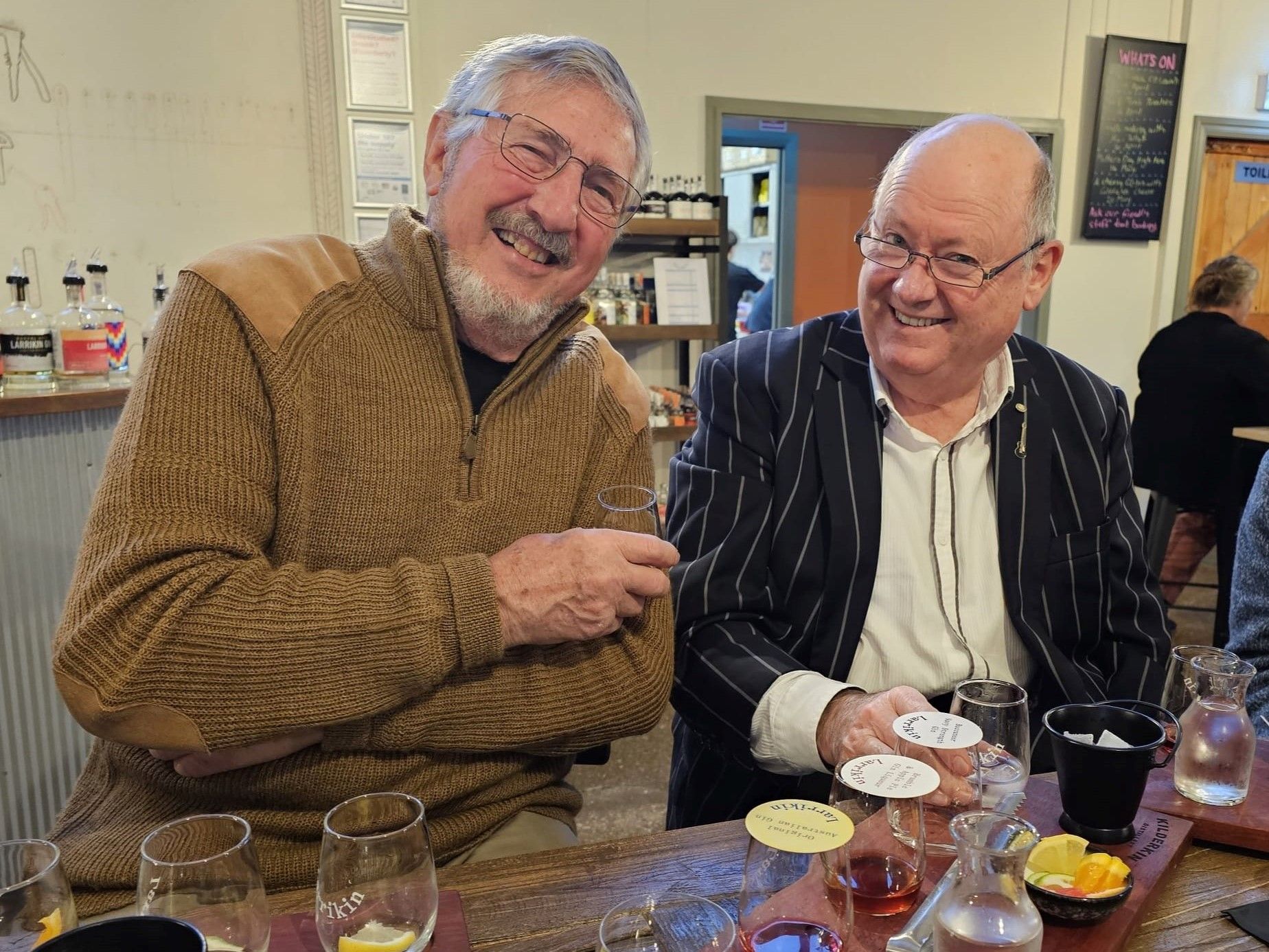 Keith and Jeremy enjoying some Gin